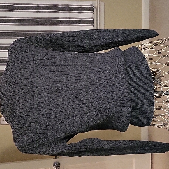 Tommy Hilfiger cable-knit sweater. Charcoal gray. Size M - Picture 4 of 11